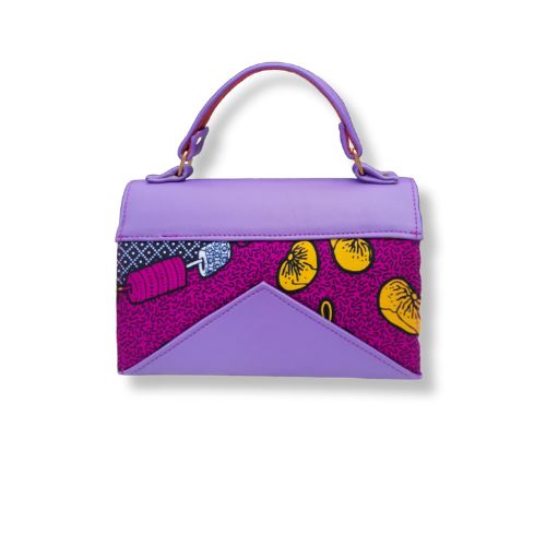 Sac à main wax et cuir VIOLET 008