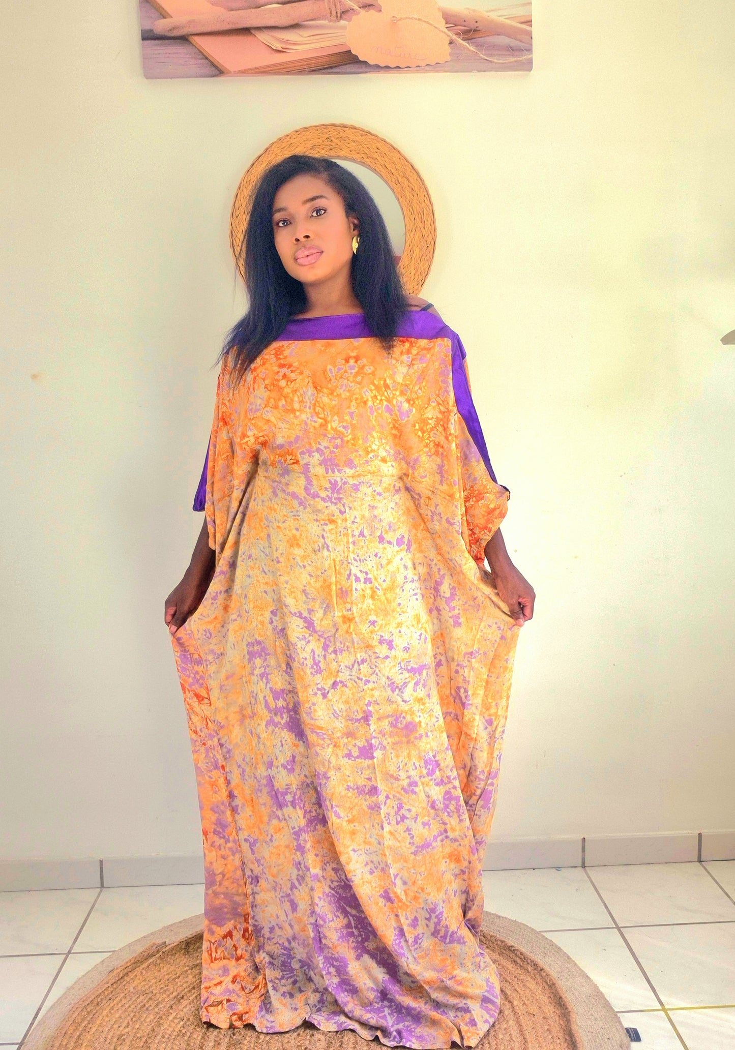 Robe type boubou tissus dempe