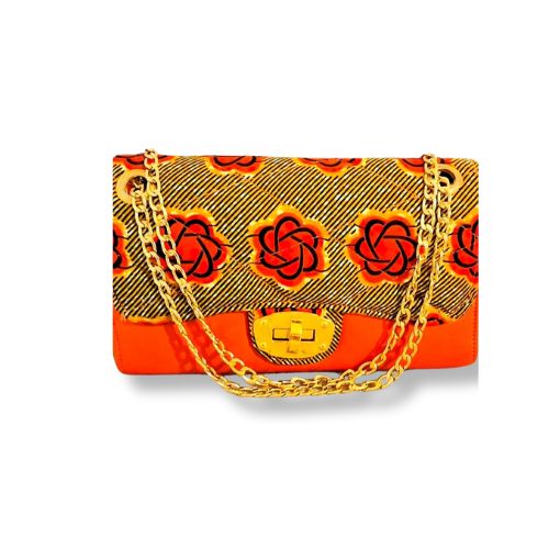 sac à main orange 003 Cuir et Wax