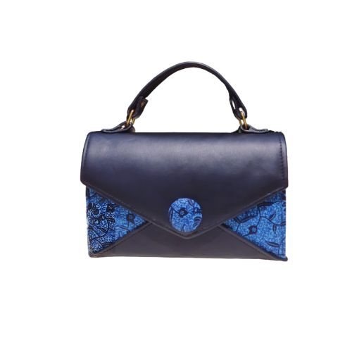 Sac à main wax et cuir  NOIRE  008