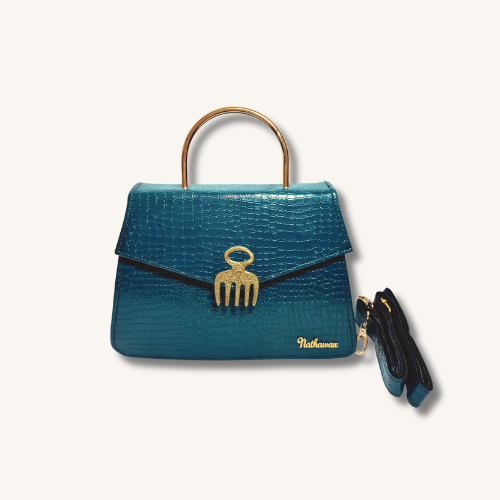 Sac Croco Adinkra beauty Bleu