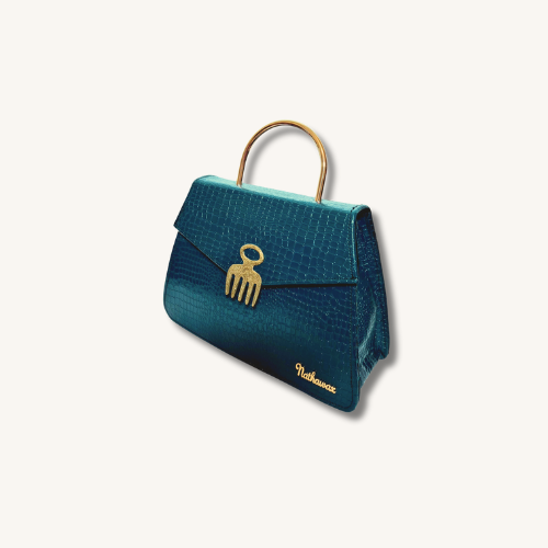 Sac Croco Adinkra beauty Bleu