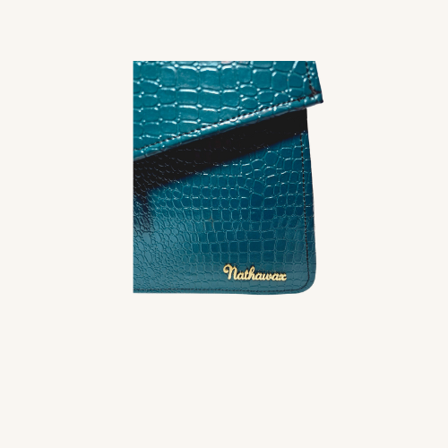 Sac Croco Adinkra beauty Bleu