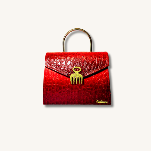Sac Adinkra Croco Rouge dégradé ''La pièce signature''